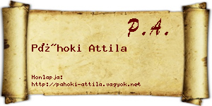 Páhoki Attila névjegykártya