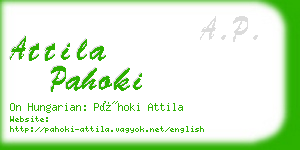 attila pahoki business card